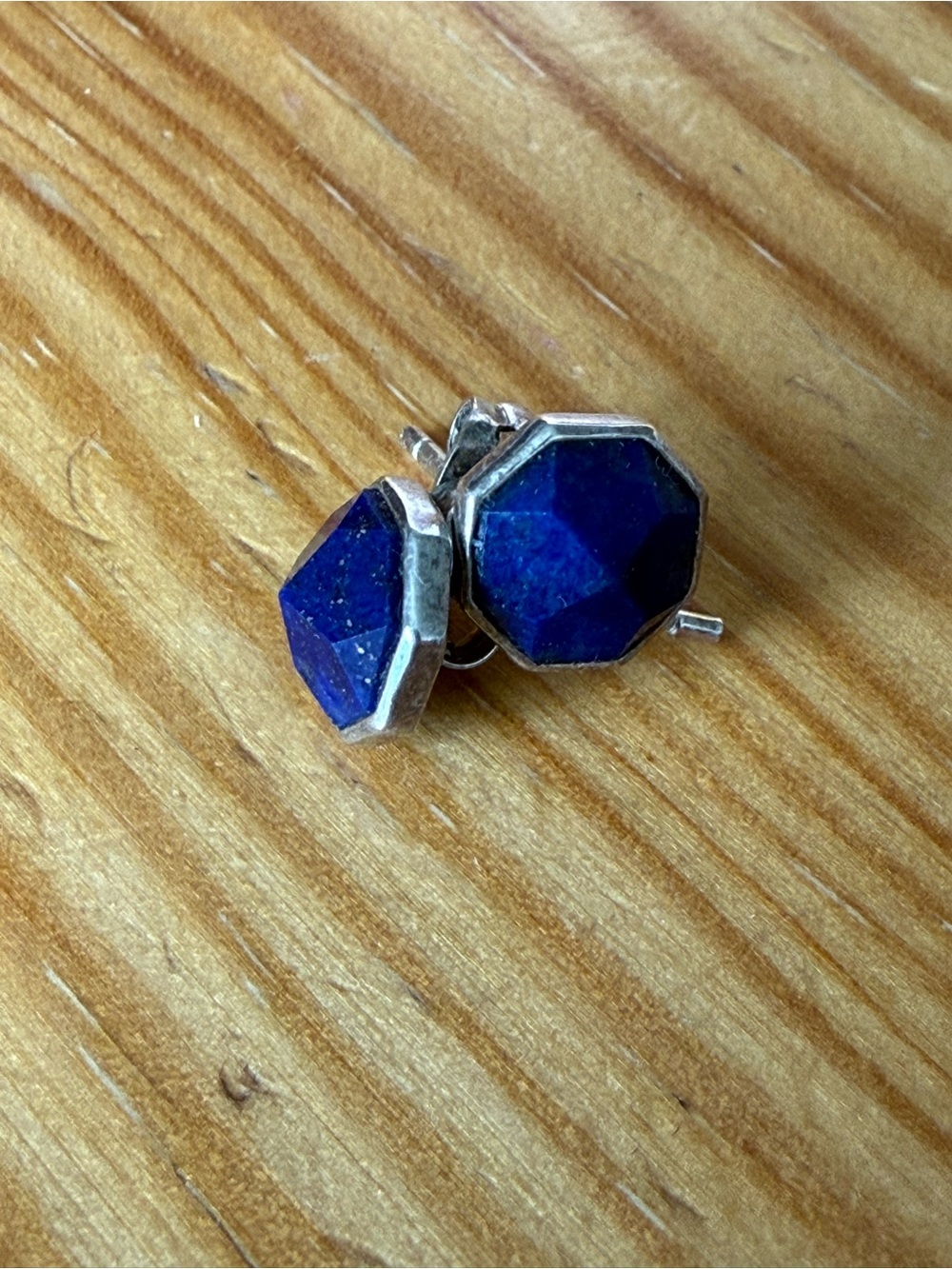 Silpada Lapis Octagon Stud 925 sterling silver Earrings in Deep Blue